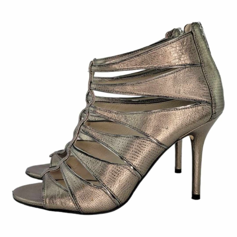 MICHAEL Michael Kors Mavis Open Toe Leather Bronze Heel Sandal - Sz. 6.5M - Picture 9 of 12
